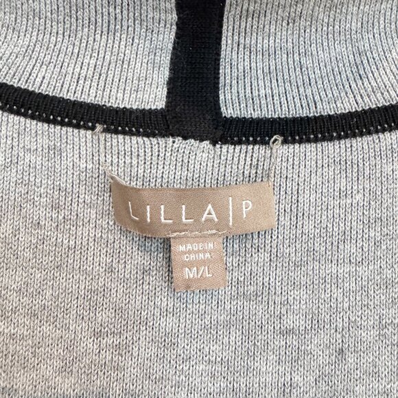 Lilla P Reversible Poncho Knit Mock Neck Sweater Top Winter Luxury Medium Large - Picture 4 of 10